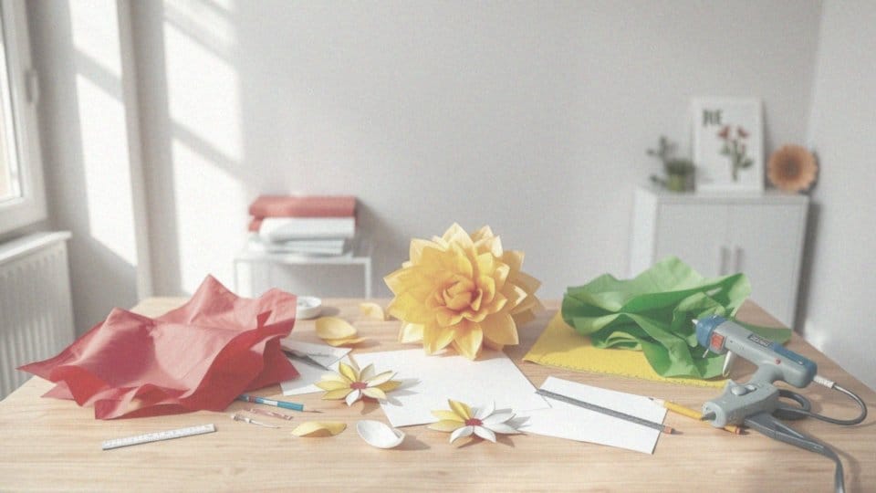 Czego potrzebujesz do wykonania dużych kwiatów z papieru?