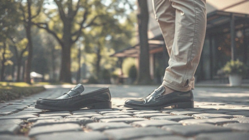 Jakie czarne buty będą idealne na wiosnę i lato z beżowymi spodniami?