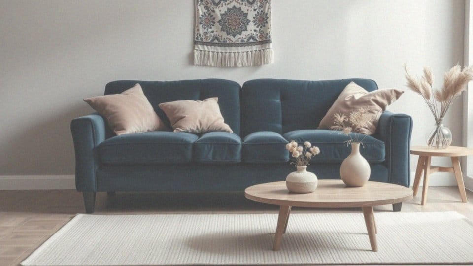 Granatową kanapa w salonie – inspiracje i aranżacje